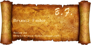 Bruncz Fedor névjegykártya